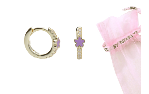 BY NIKKI Oorringen, zilver verguld met zirkonia (diameter: 10mm.) - 24715