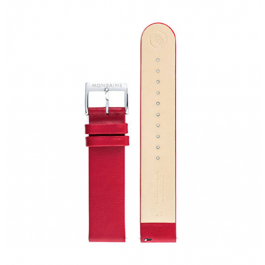 Mondaine Horlogeband, 16mm Rood L=190mm Vegan - 24730
