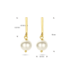 Oorhangers, zilver verguld met  immitatieparel (2,6cm.) - 24735