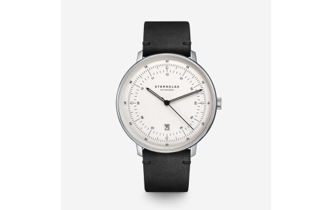 Sternglas Hamburg Zilver - Zwarte Band - Herenhorloge - 24738