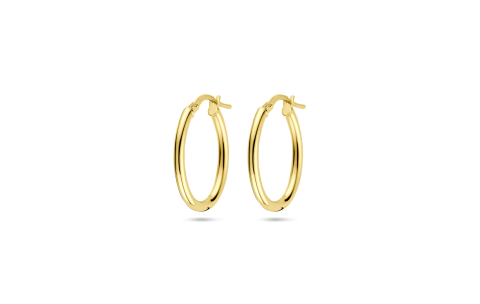 Oorringen, 14krt.goud met een kern van 925 zilver (23x2mm.) - 24743