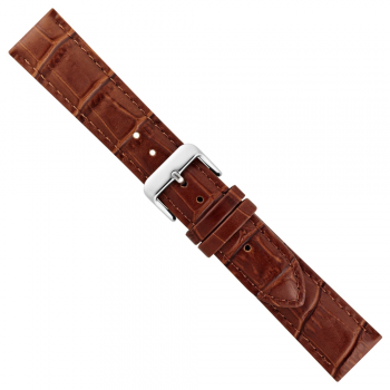 Horlogeband 26mm Licht Bruin, Krokodillen print - 24762
