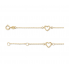 Armband, 14krt.goud met hartjes (lengte: 17-19cm.) - 24764