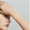 Armband, 14krt.goud met hartjes (lengte: 17-19cm.) - 24764