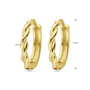 Oorringen, zilver verguld gedraaide buis (13x2mm.) - 24785