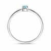 Ring, zilver gerhodineerd met aquamarijn (maat 17,5) - 24799