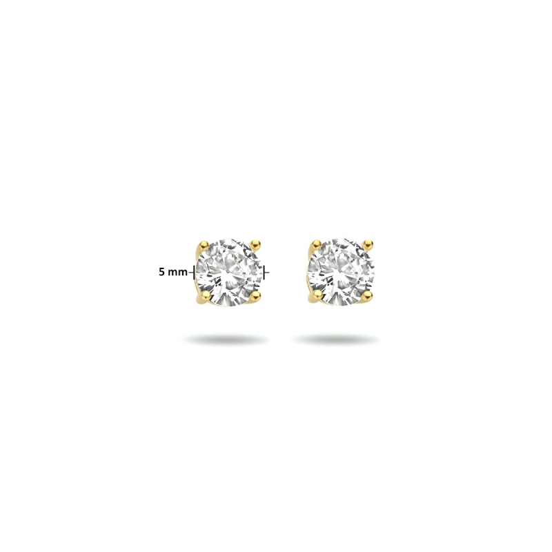 Oorknoppen, 9 karaat met zirkonia 3 mm. - 24801
