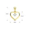 Hanger, 9 karaat hart met zirkonia - 24802 Hanger, 9 karaat hart met zirkonia - 24802