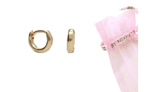 BY NIKKI Oorringen, zilver verguld  (2x8mm.) - 24831