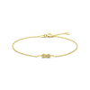 Armband, 14krt.goud met zirkonia  infinity (lengte: 16-18cm.) - 24837