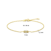 Armband, 14krt.goud met zirkonia  infinity (lengte: 16-18cm.) - 24837