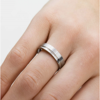 Boccia Ring, titanium model 0149-01 breedte: 5mm. - 24839