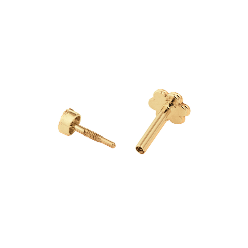 Jackie Flat back piercing, 14krt.goud "White Topaz Pave" (2,5mm.) - 24842