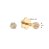 Jackie Flat back piercing, 14krt.goud "White Topaz Pave" (2,5mm.) - 24842