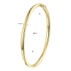 Bangle, zilver verguld met scharnier ronde buis 4mm. (60 x 50 mm.) - 24863 Bangle, zilver verguld met scharnier ronde buis 4mm. (60 x 50 mm.) - 24863