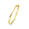 Bangle, zilver verguld met scharnier vlakke buis 4mm. (60 x 50 mm.) - 24865 Bangle, zilver verguld met scharnier vlakke buis 4mm. (60 x 50 mm.) - 24865