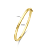 Bangle, zilver verguld met scharnier vlakke buis 4mm. (60 x 50 mm.) - 24865 Bangle, zilver verguld met scharnier vlakke buis 4mm. (60 x 50 mm.) - 24865