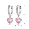Oorringen, zilver met hart zirkonia (11,5x2mm.) - 24869