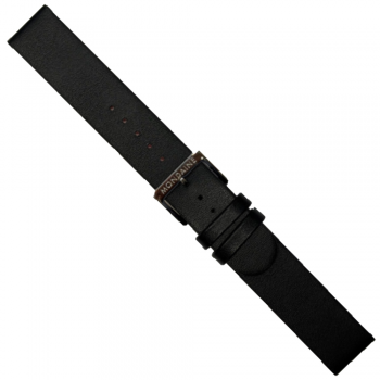 Mondaine Horlogeband, 16mm Zwart - Rood gevoerd - L=190mm (BM20106V) - 24872