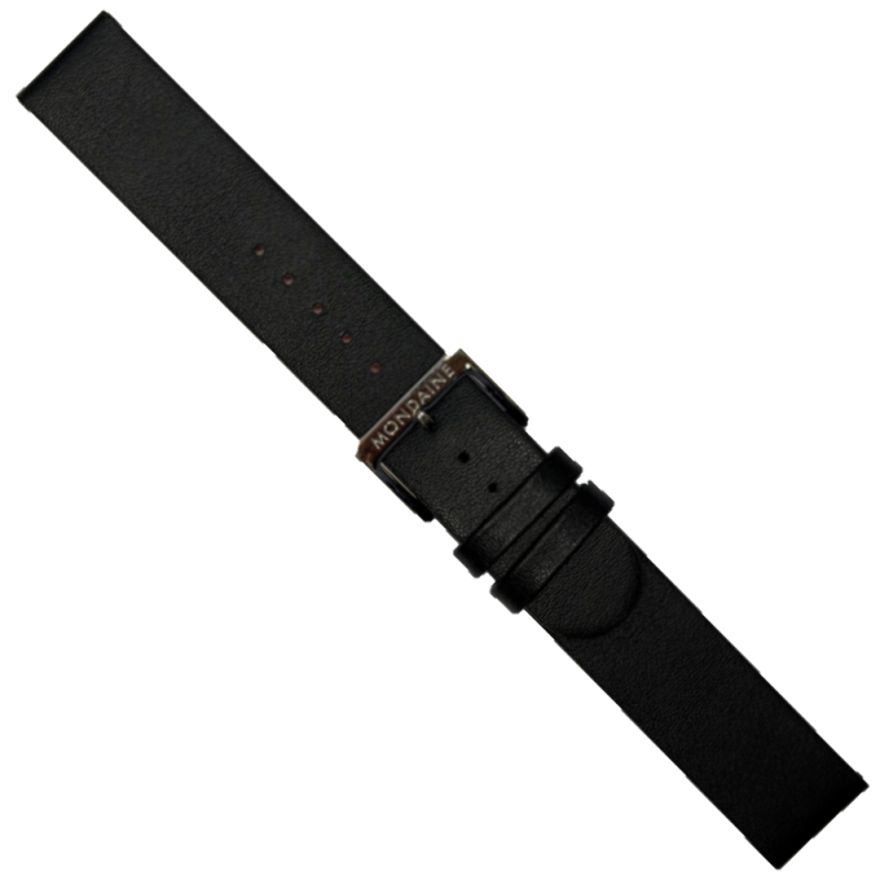 Mondaine Horlogeband, 16mm Zwart - Rood gevoerd - L=190mm (BM20106V) - 24872 Mondaine Horlogeband, 16mm Zwart - Rood gevoerd - L=190mm (BM20106V) - 24872
