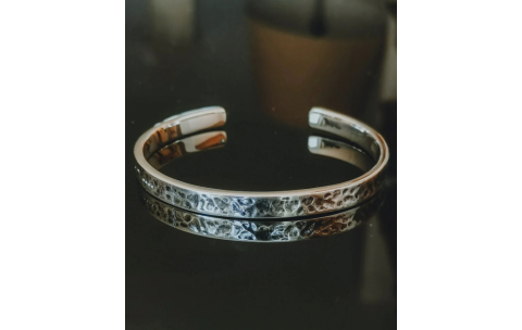 TAJ AMSTERDAM Zilveren Cuf Herenarmband JEBEL (one-size - 6,5mm.breed) - 24874