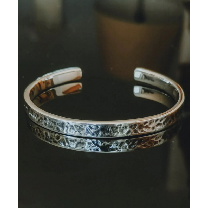 TAJ AMSTERDAM Zilveren Cuf Herenarmband JEBEL (one-size - 6,5mm.breed) - 24874