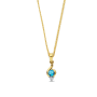 Bernstein Hanger, 14krt.goud met topaas en diamant totaal 0,03ct. (excl.collier) - 24885