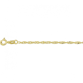 Collier, 14krt.goud singaporeschakel (lengte: 45cm.) - 23051