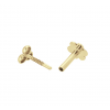 Jackie Flat back piercing, 14krt.goud "Square White Topaz" (2mm.) - 24907