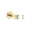 Jackie Flat back piercing, 14krt.goud "Square White Topaz" (2mm.) - 24907