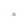 Jackie Flat back piercing, 14krt.goud "Triple Ball" (3,5mm.) - 24908