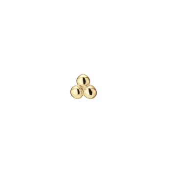 Jackie Flat back piercing, 14krt.goud "Triple Ball" (3,5mm.) - 24908 Jackie Flat back piercing, 14krt.goud "Triple Ball" (3,5mm.) - 24908