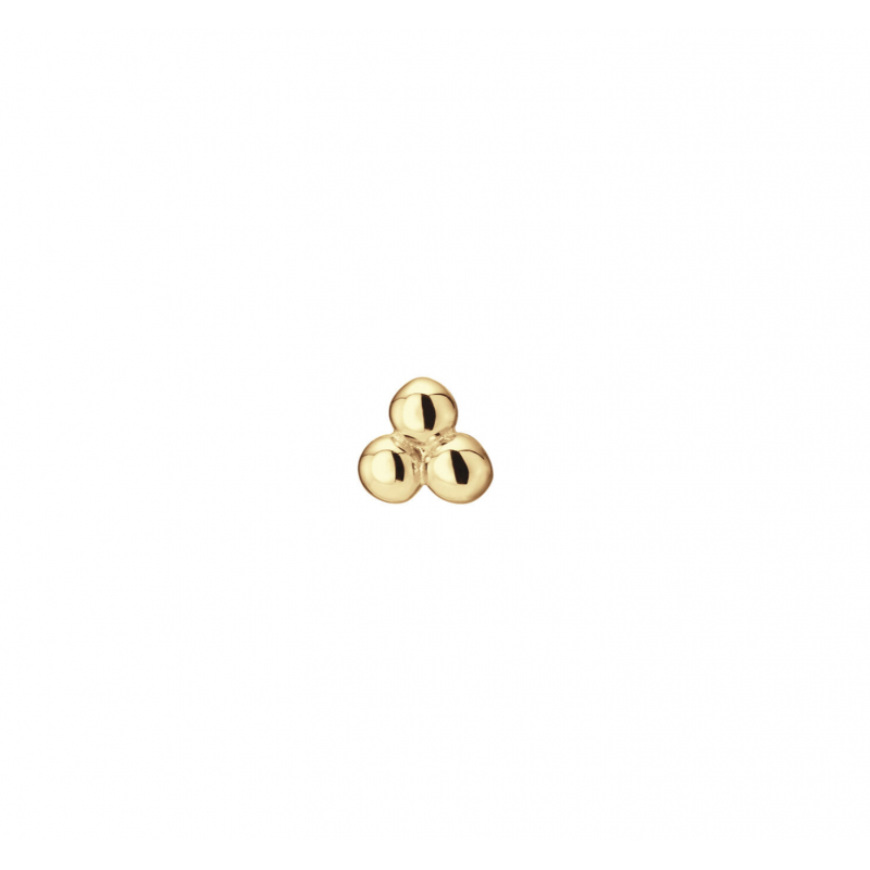 Jackie Flat back piercing, 14krt.goud "Triple Ball" (3,5mm.) - 24908