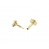 Jackie Flat back piercing, 14krt.goud "Triple Ball" (3,5mm.) - 24908