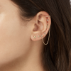 Jackie Flat back piercing, 14krt.goud "Triple Ball" (3,5mm.) - 24908