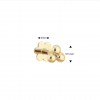 Jackie Flat back piercing, 14krt.goud "Triple Ball" (3,5mm.) - 24908