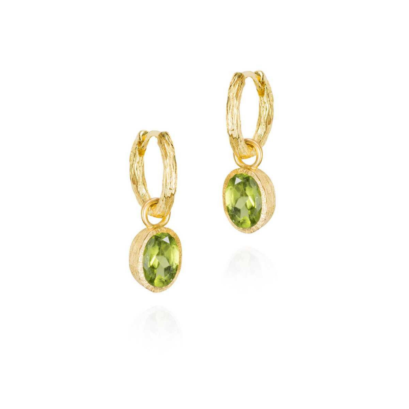 Jorge Revilla Oorhangers, zilver verguld met Peridot (geb.maand augustus) - 24930