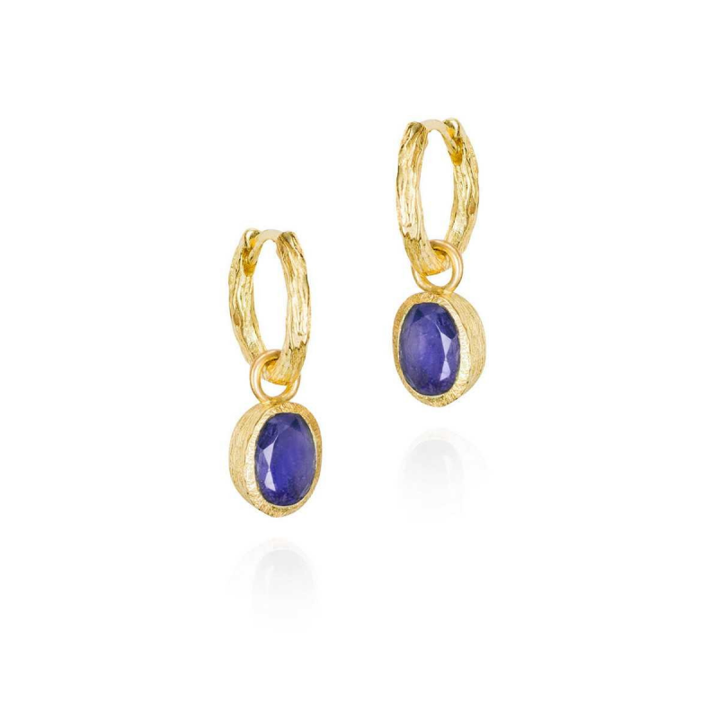 Jorge Revilla Oorhangers, zilver verguld met Tanzaniet (geb.maand september) - 24931
