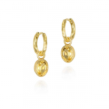 Jorge Revilla Oorhangers, zilver verguld met Citrien (geb.maand november) - 24933
