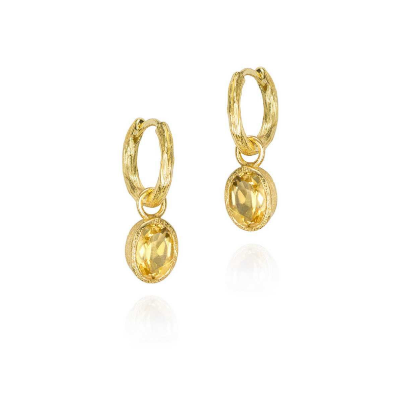 Jorge Revilla Oorhangers, zilver verguld met Citrien (geb.maand november) - 24933 Jorge Revilla Oorhangers, zilver verguld met Citrien (geb.maand november) - 24933