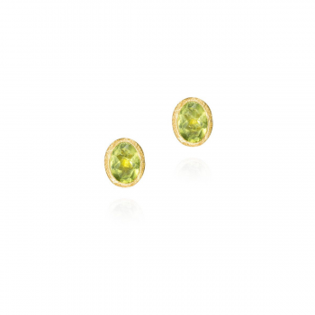 Jorge Revilla Oorknoppen, zilver verguld met Peridot (geb.maand augustus) - 24951