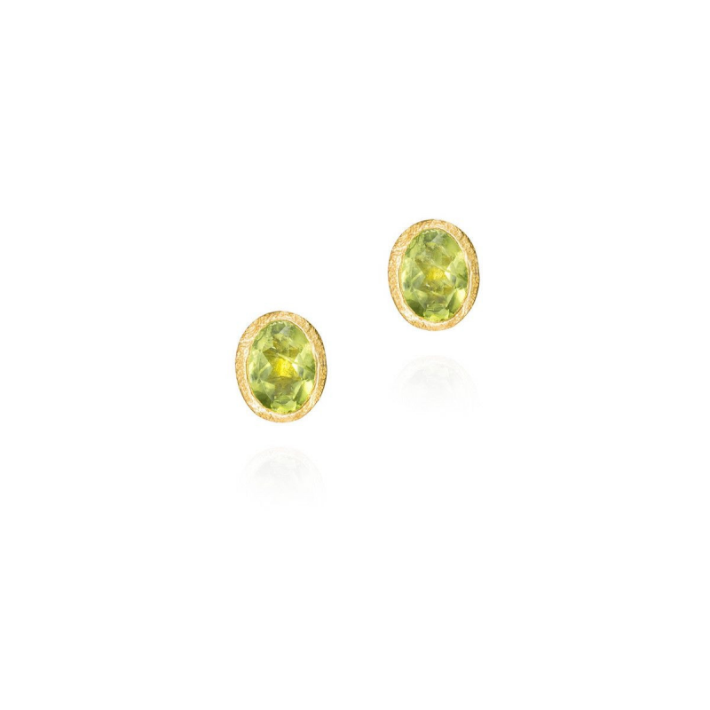 Jorge Revilla Oorknoppen, zilver verguld met Peridot (geb.maand augustus) - 24951 Jorge Revilla Oorknoppen, zilver verguld met Peridot (geb.maand augustus) - 24951