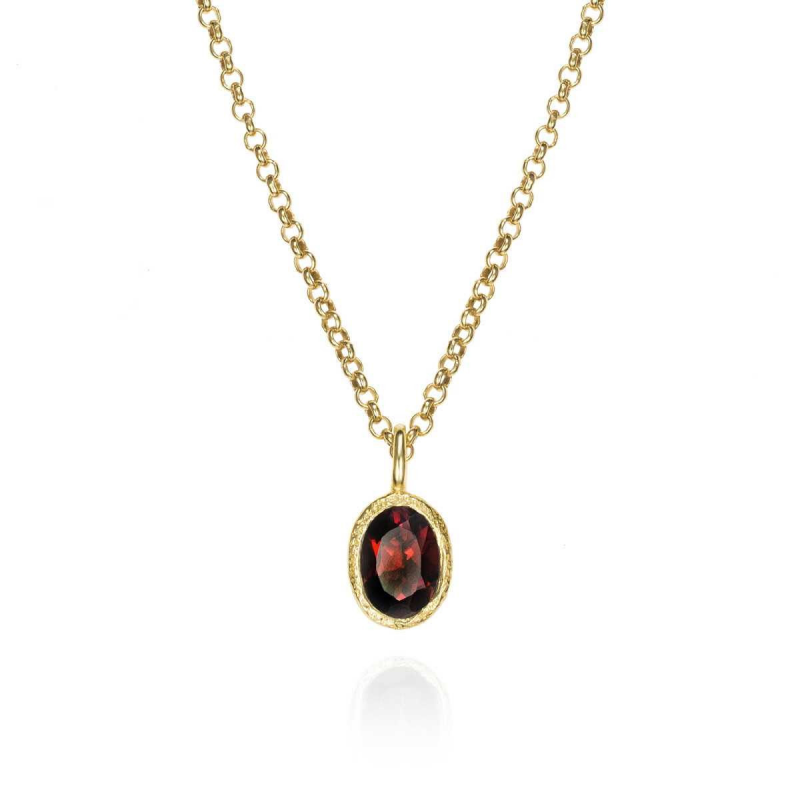 Jorge Revilla Hanger, zilver verguld met Granaat  (geb.maand januari) excl. collier!!! - 24956