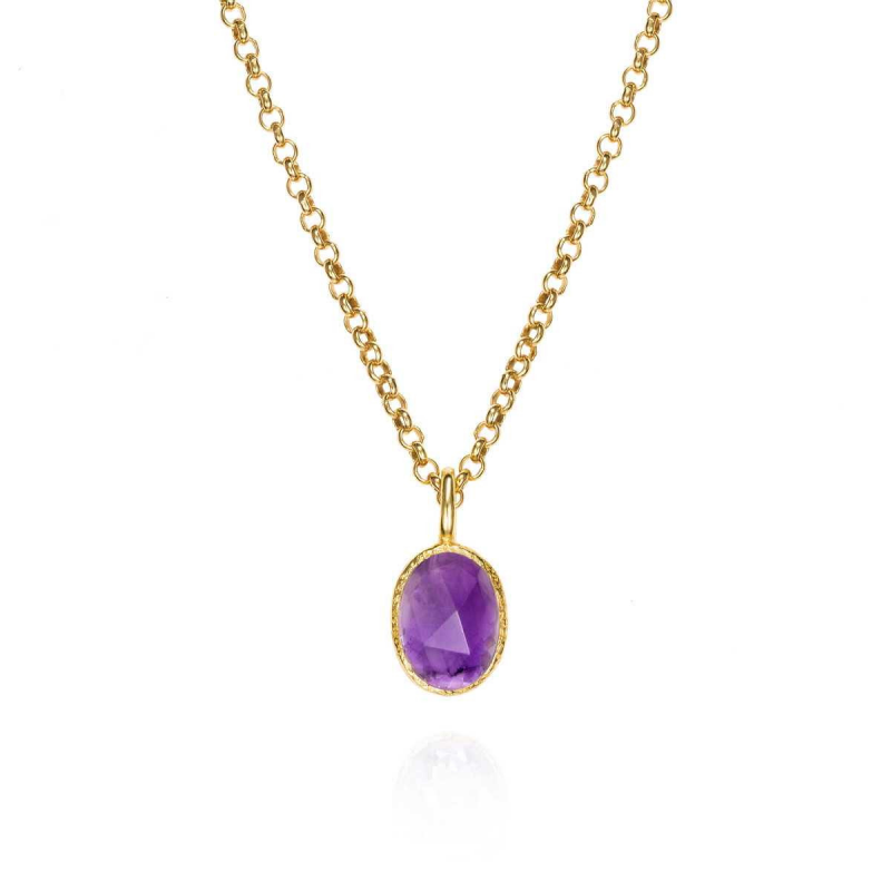 Jorge Revilla Hanger, zilver verguld met Amethist (geb.maand februari) excl. collier!!! - 24957