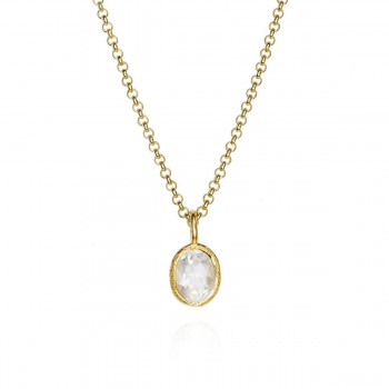Jorge Revilla Hanger, zilver verguld met Wit Topaas (geb.maand april) excl. collier!!! - 24959