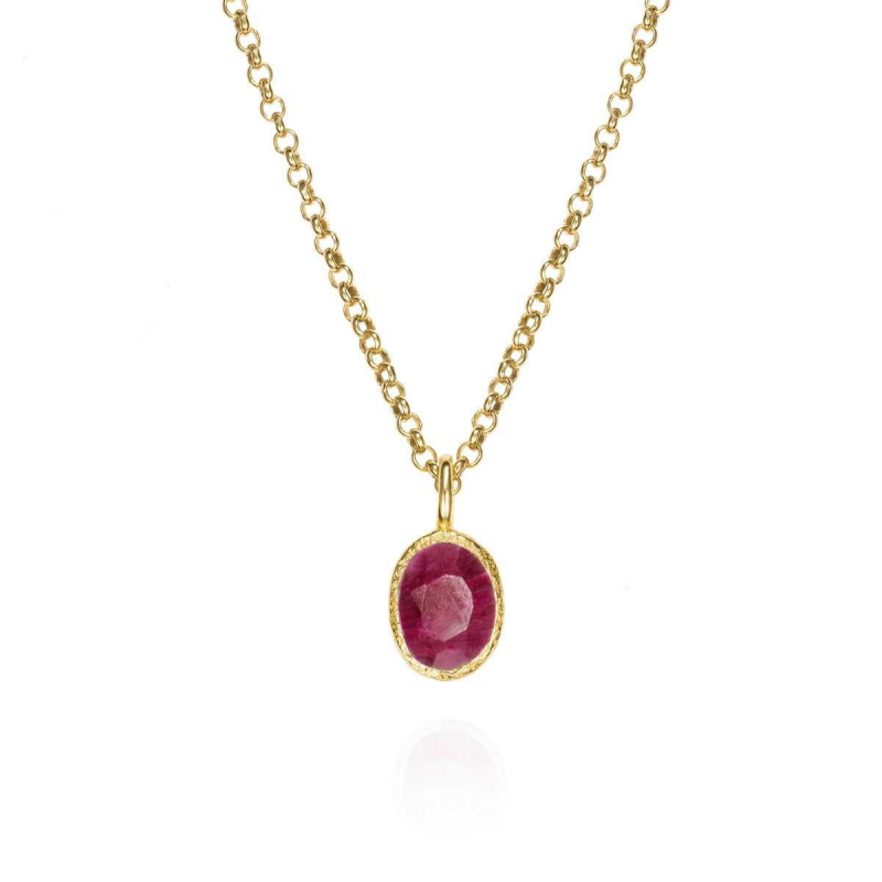 Jorge Revilla Hanger, zilver verguld met Robijn (geb.maand juli) excl. collier!!! - 24962