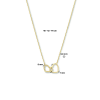 Collier, 14krt.goud twee hartjes (lengte verstelbaar:40-42-44cm.) - 24973