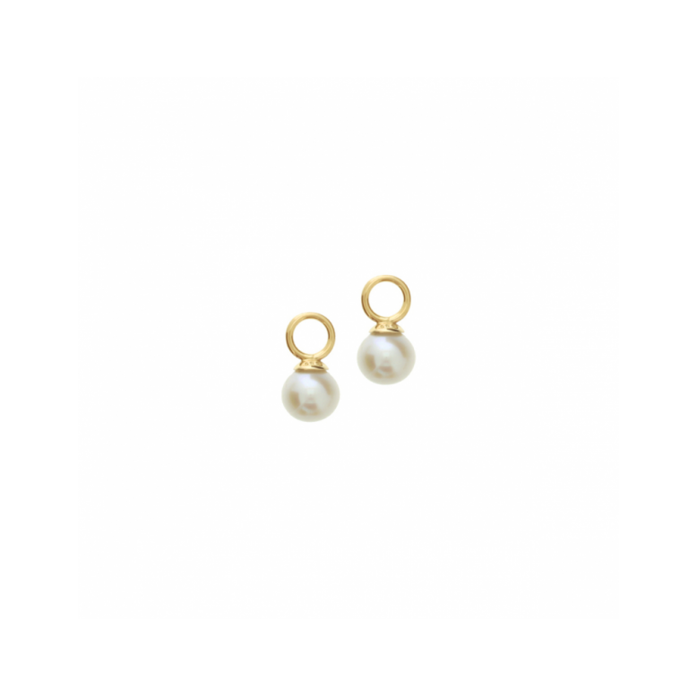 Oorbedels, 14krt.Goud met zoetwaterparel (6mm.) - 23277