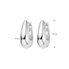 Oorringen, zilver gerhodineerd  ovaal (16,5x6,5mm.) - 24989