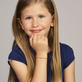 Kinderarmband, 14krt.goud met drie hartjes (lengte verstelbaar: 11-13cm.) - 24997